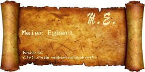 Meier Egbert névjegykártya